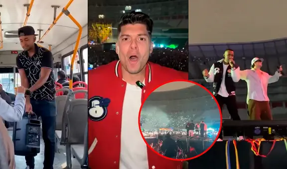 Ignacio Baladán cumplió sueño a músico callejero al hacerlo cantar con ‘Piso 21’ en el Estadio Nacional