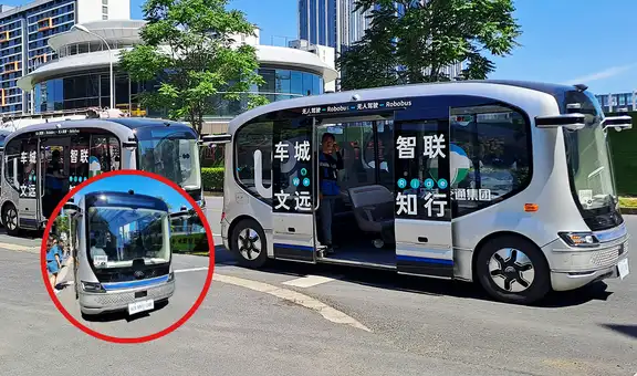 Conoce los revolucionarios buses sin conductor de China: son eléctricos y transportan hasta 10 pasajeros
