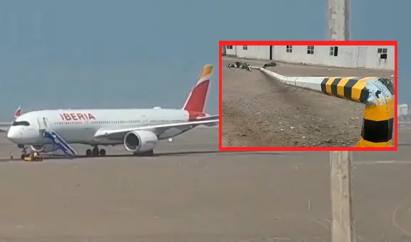 Accidente en Pisco: avión de Iberia choca contra poste luz tras llenar combustible