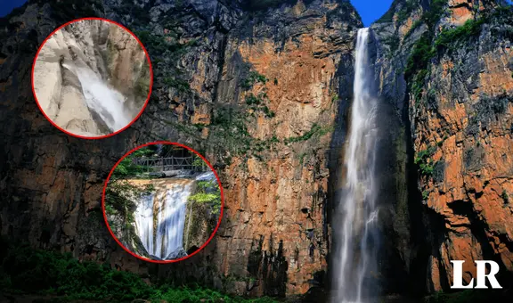 Turista descubre que la cascada más alta de China se abastece de una tubería de agua secreta