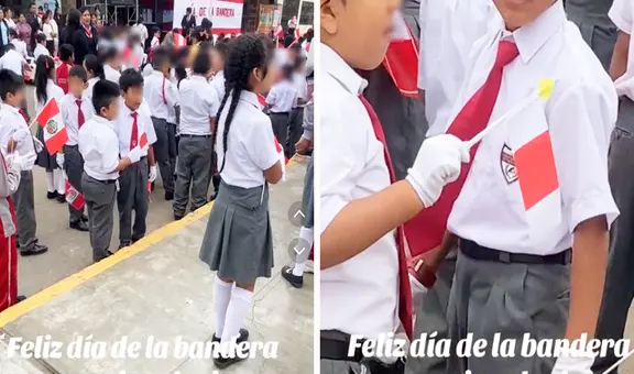 Escolar en Perú sorprende con insólita bandera y le dicen: “El orden de los factores no altera el producto”