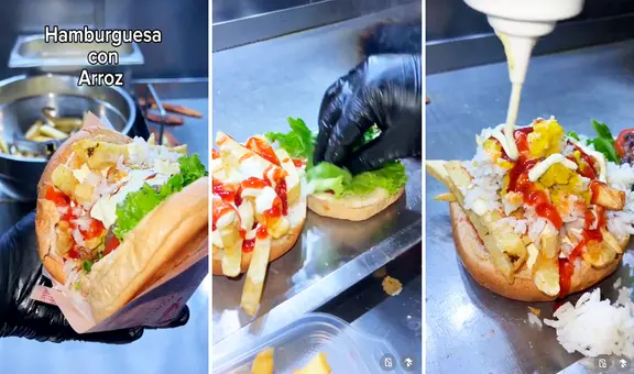 Emprendedor peruano crea hamburguesa con arroz y en redes reaccionan: “Ponle caldo de gallina para el frío”