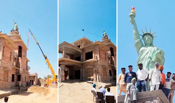 Hombre se vuelve viral al construir su propia Estatua de la Libertad tras negarle la visa para EE. UU.
