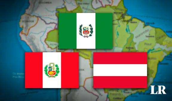 Las únicas banderas que son muy similares a la de Perú: una de ellas posee un escudo casi idéntico