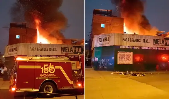 Incendio en La Victoria: llamas consumen local de venta de maderas