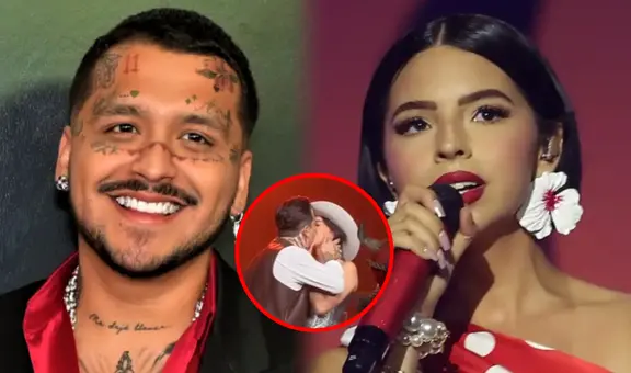 Christian Nodal y Ángela Aguilar sellan su amor con apasionado beso durante concierto en México