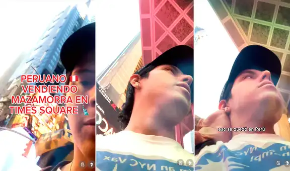 Peruano encuentra puesto de mazamorra morada en Time Square y queda impresionado con el precio