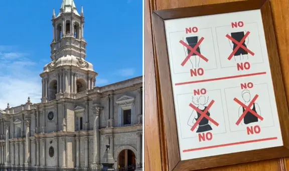 Turistas no pudieron ingresar a la Catedral de Arequipa por usar short y causa polémica: “Está prohibido”