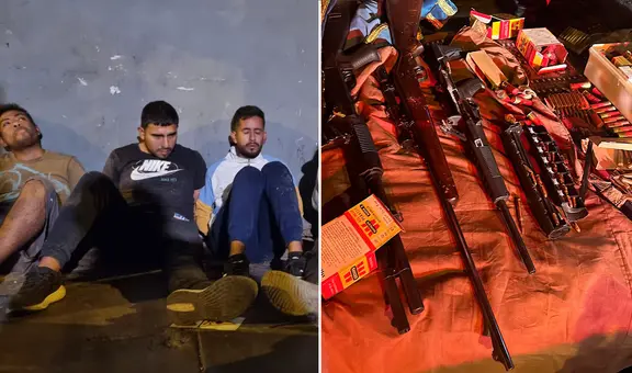 PNP interviene a sujetos con auto repleto de armas de largo alcance y municiones en Surquillo
