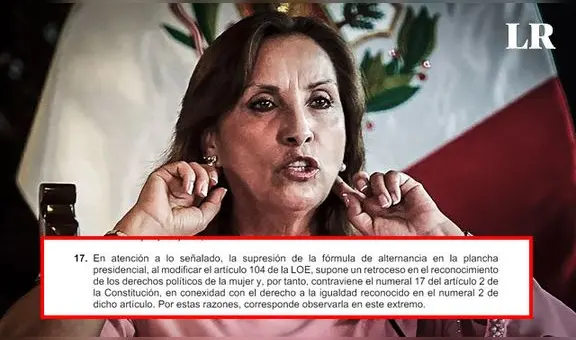 Dina Boluarte hizo oídos sordos con informe que recomendaba observar norma sobre alternancia