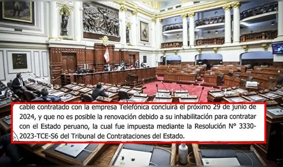 Congreso recorta contrato con Telefónica para servicio de cable