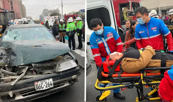 Accidente en la avenida Abancay deja seis heridos por choque múltiple