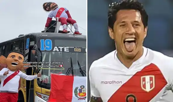 Hinchas peruanos decoran bus y colocan muñeco de Lapadula en muestra de apoyo: “¡Arriba Perú!”