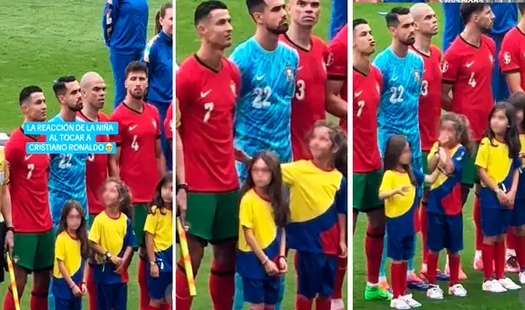 Eurocopa 2024: Niña se vuelve viral por su reacción al tocar a Cristiano Ronaldo en partido ante Turquía