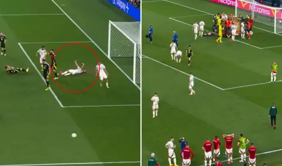 Tensión en la Eurocopa: jugador de Hungría recibió fuerte golpe, quedó inconsciente y fue retirado en camilla