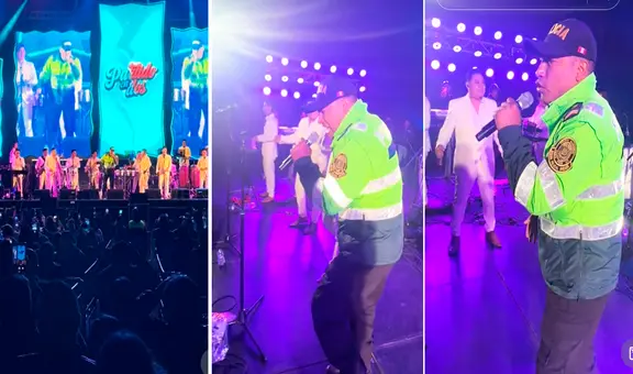 Policía sorprende con su talento y sube al escenario para cantar cumbia con la Única Tropical