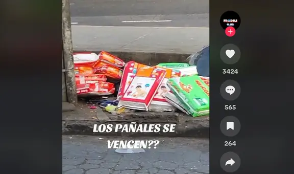 Farmacia en Perú botó varios paquetes de pañales a la basura y joven cuestiona: “¿Se vencen?”