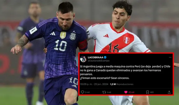 Argentinos piden que su selección pierda para que Perú clasifique y dejar fuera a Chile en la Copa América