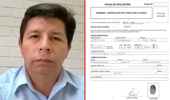 Pedro Castillo anuncia su afiliación al partido Todo con el Pueblo