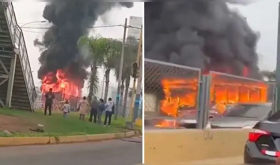 Callao: bus de transporte público se incendia en plena av. Faucett