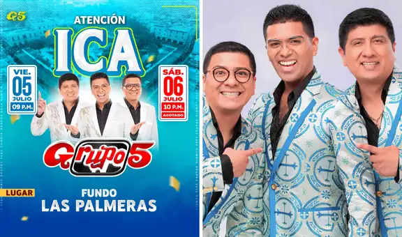 Grupo 5 en Ica en julio 2024: fechas confirmadas del concierto, precio de entradas y cómo comprar por Teleticket