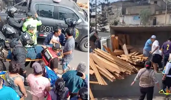 Accidente en Pasamayito: 2 heridos tras caída de camión que transportaba maderas