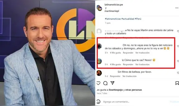 Usuarios reaccionan a la despedida de Martín Riepl en el noticiero de Latina: "No te vayas"
