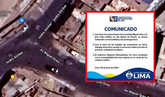 MML anuncia que ejecución de obra en av. Miguel Grau y el jr. Isidro Alcibar tardará 150 días