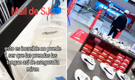 Peruano va al mall de SJL y queda atónito al ver que tiendas amarran sus prendas para evitar robos: “Me ofenden”