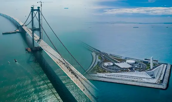 Shenzhen-Zhongshan, el puente de China con 2 islas artificiales, túneles sumergidos y 10 récords mundiales