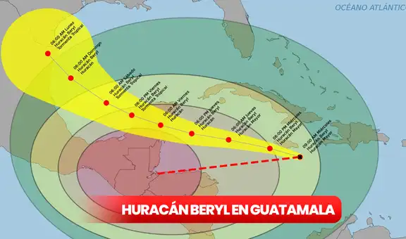 Huracán Beryl TRAYECTORIA en Guatemala: por dónde viene, alertas y pronóstico, según INVUMEH