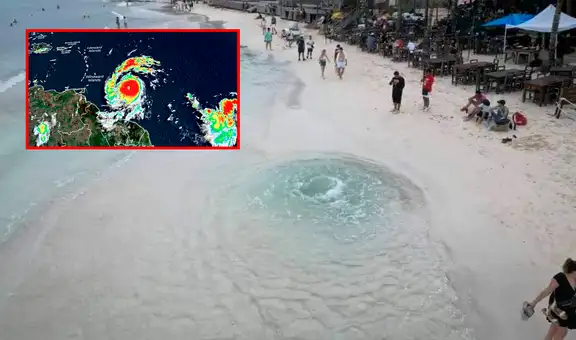 Las intensas lluvias abren más de 10 ojos de agua en el mar del Caribe en México, antes de la llegada de Beryl