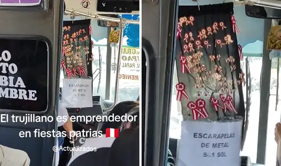 Chofer peruano emprende con escarapelas en su bus y usuarios resaltan: "Qué buen servicio"