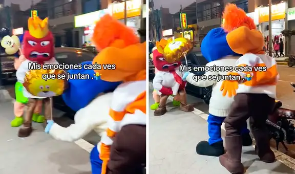 Emociones de Intensamente 2 ‘perrean’ en calle de Barranca y usuarios bromean: “Las escenas que Disney recortó”