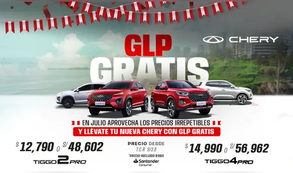 Chery anuncia GLP gratis en sus SUVs Tiggo 2 Pro y Tiggo 4 Pro