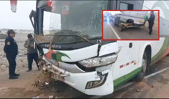Panamericana Norte: camioneta choca con bus de la empresa Cavassa por cerrarle el paso y deja un herido grave