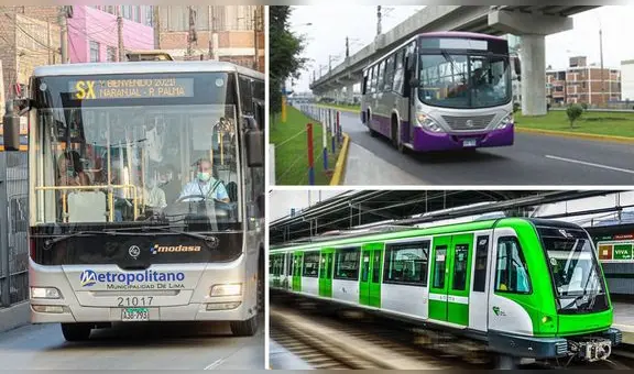 Horarios del Metropolitano, Metro de Lima y corredores complementarios en feriado del 23 de julio