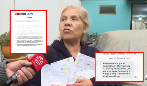 Sedapal aclara situación de mujer a la que facturó más de 20.000 soles por el servicio de agua