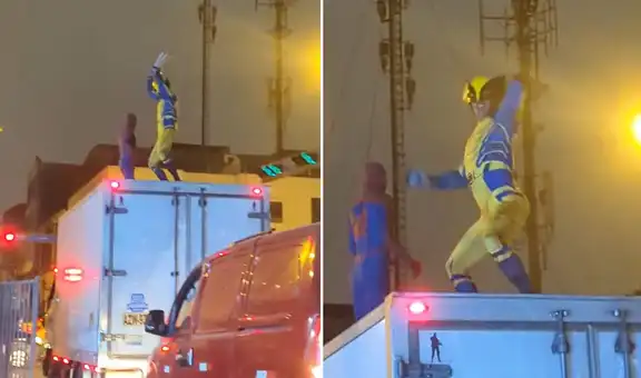Captan a ‘Spider-Man’y ‘Wolverine’ bailando sobre camión en Perú y usuarios bromean: “Son las escenas postcréditos”