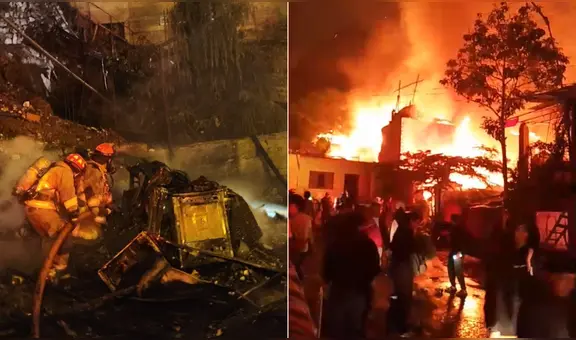 Incendio consume 7 viviendas en Independencia: 9 unidades del Cuerpo de Bomberos controlaron siniestro