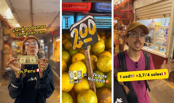 ¿Qué alcanza con 1 dólar en Perú? Argentinos visitan mercado peruano y revelan qué productos se pueden costear