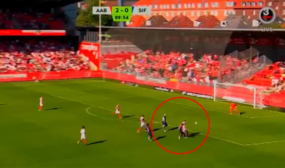 Oliver Sonne sacó un 'misil' y marcó un golazo ante Aalborg en la Superliga de Dinamarca