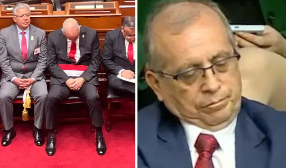 Captan a Canciller Javier González Olaechea y Nicanor Boluarte dormidos durante mensaje de Dina Boluarte