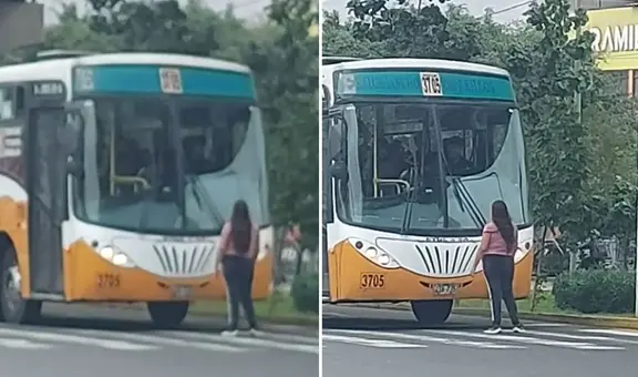 Peruana se planta frente a bus de su esposo por presunta infidelidad y usuarios reaccionan: "Solo es un amor pasajero"