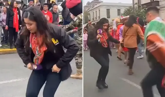 Reportera de Latina se robó el show con huayno en la Parada Militar: "¡Qué rico zapateo!"