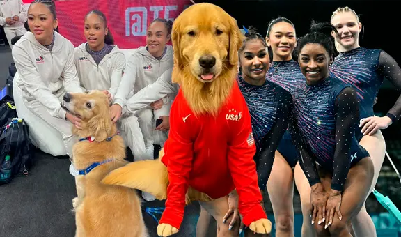 Conoce a Beacon, el perro Golden Retriever viral, que acompaña a Simone Biles y USA en los JJ. OO. París 2024