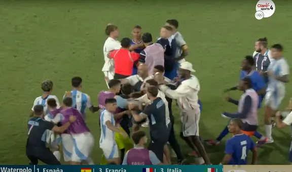 Jugadores de Argentina y Francia se pelearon en el campo tras final del partido por los Juegos Olímpicos 2024