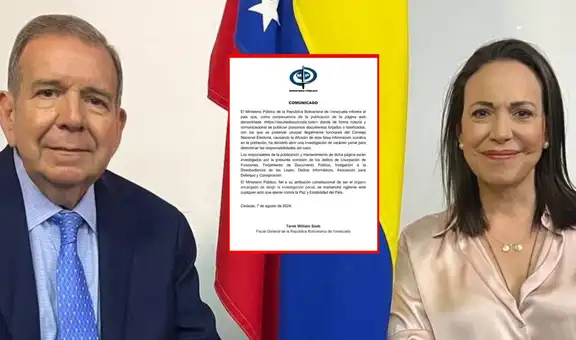 Fiscalía de Venezuela investigará a creadores de página que muestra actas donde gana Edmundo González