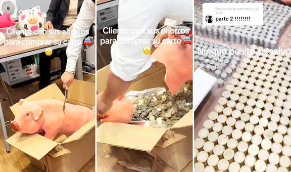 Familia lleva sus alcancías y las rompen en concesionaria para comprar su auto nuevo: “Dinero es dinero”