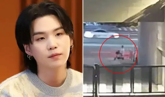 Video de Suga de BTS muestra el momento en que se cae mientras manejaba ebrio un vehículo individual